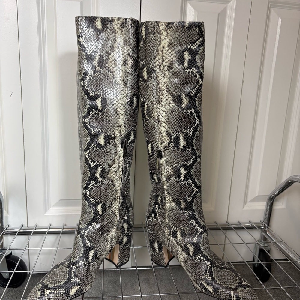 Sam Edelman Green Python Pattern Tall Boots - image 3